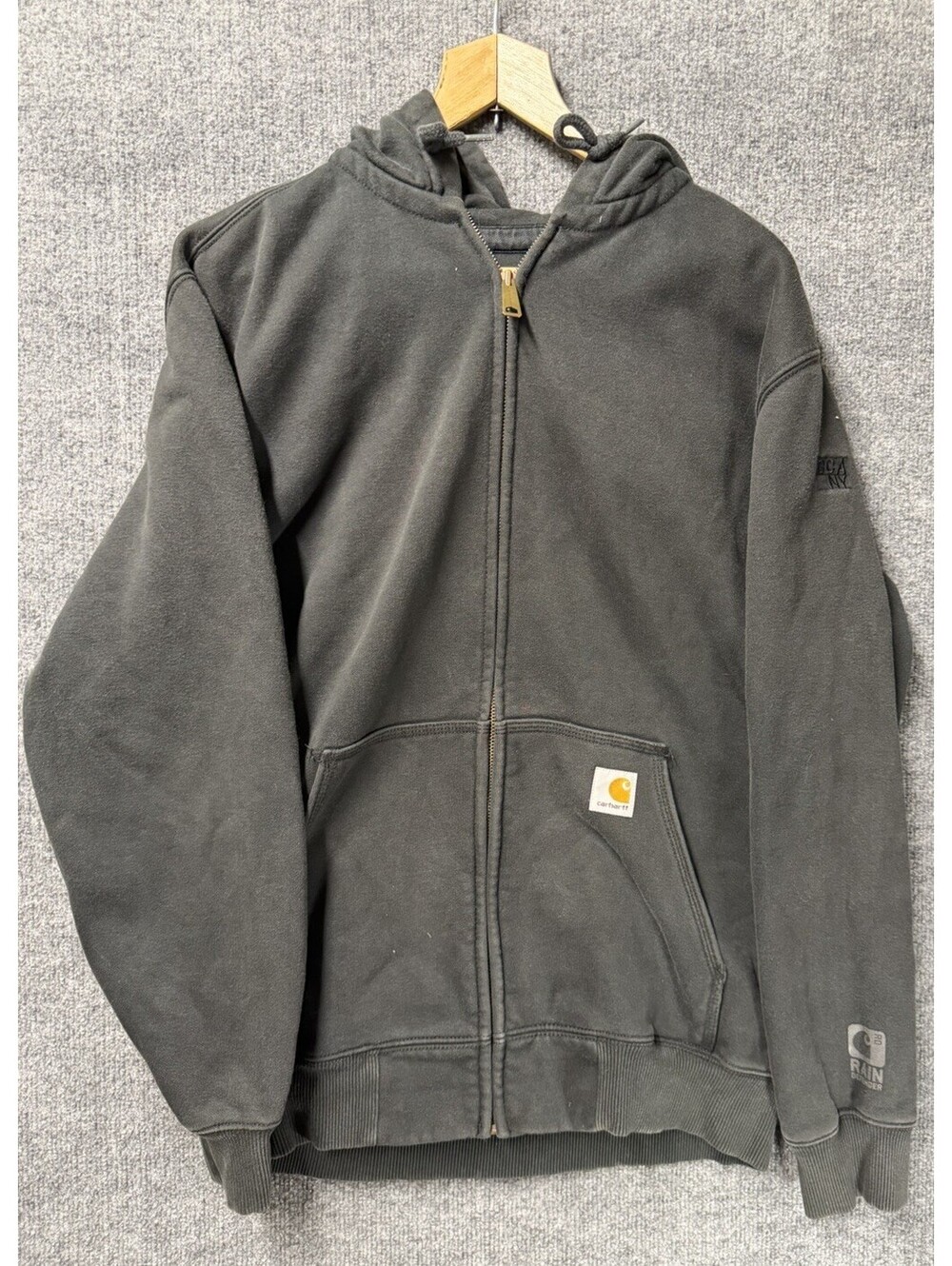 Carhartt 100614 Mens M Black Rain Defender Full Zip Hoodie See Pics 👀